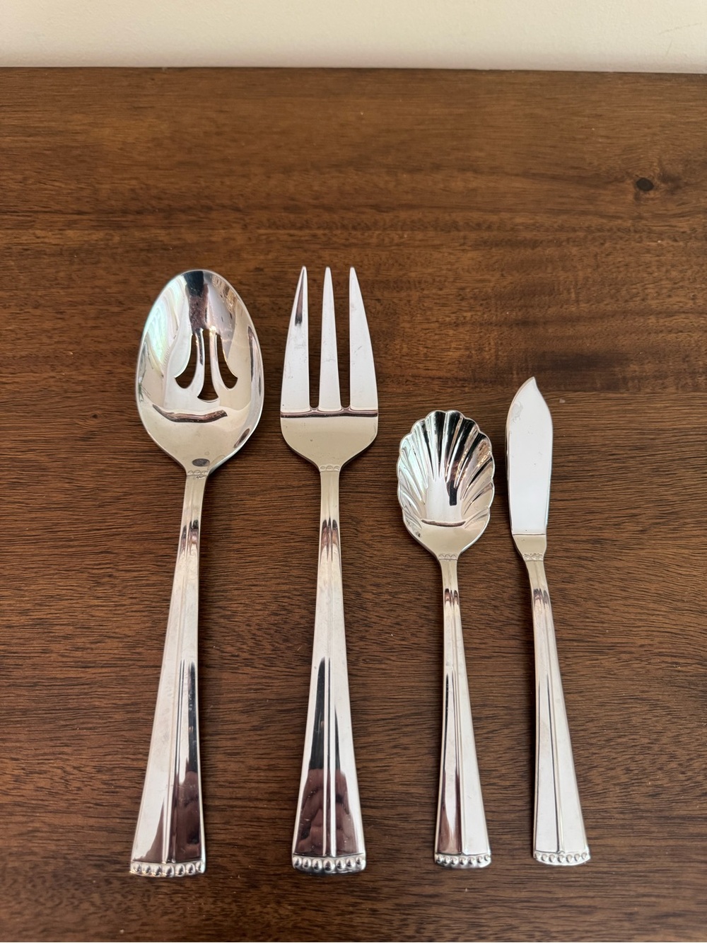Reed And Barton Set Of 4 Pieces Of Serving Set 18/10 Stainless